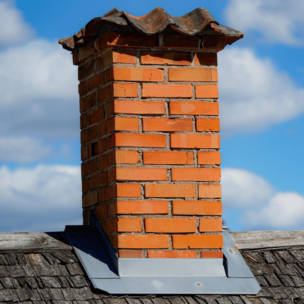 Chimney being repaired