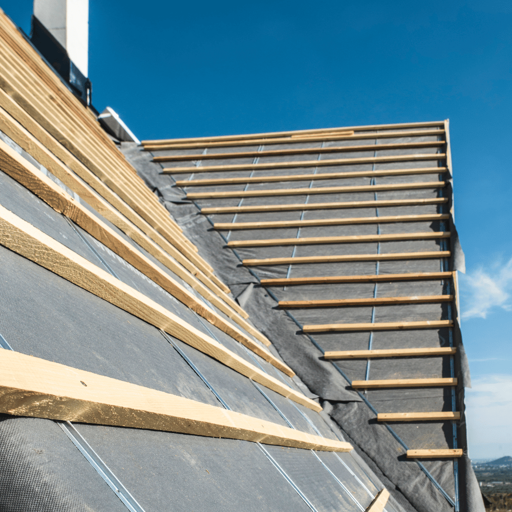 New pitched roof on house